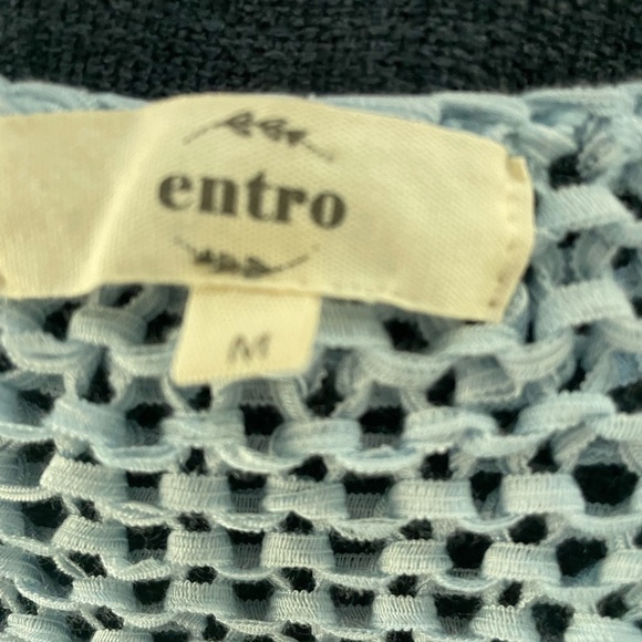 ENTRO Pastel Striped Knit Sweater w/ Fringe Size Medium - Picture 5 of 5